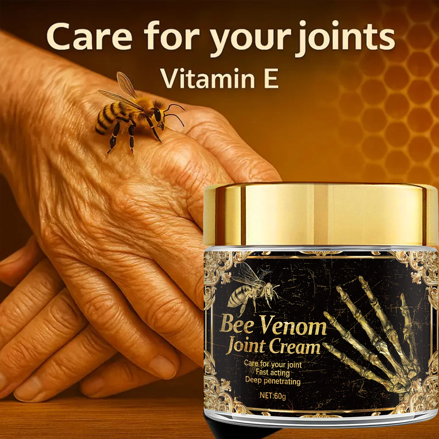 كريم مفاصل بسم النحل مع الريتينول وحمض الهيالورونيك - ترطيب عميق وعناية موجهة، يغذي وينعم البشرة للعناية في الخريف والشتاء #4