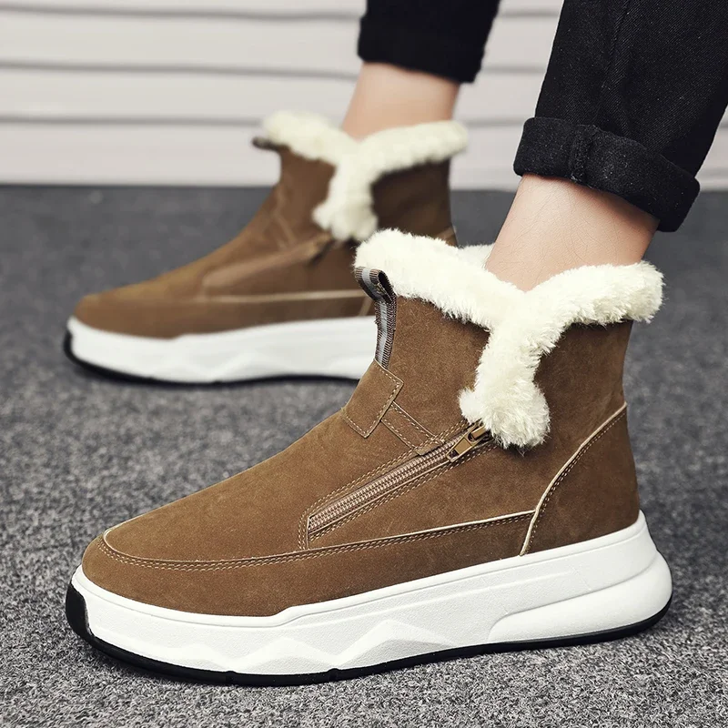 Men\'s Winter Snow Boots Thickened Warm Cotton Boots High Boots Comfortable Fashion Trend Wear-resistant Round Head To Keep Warm