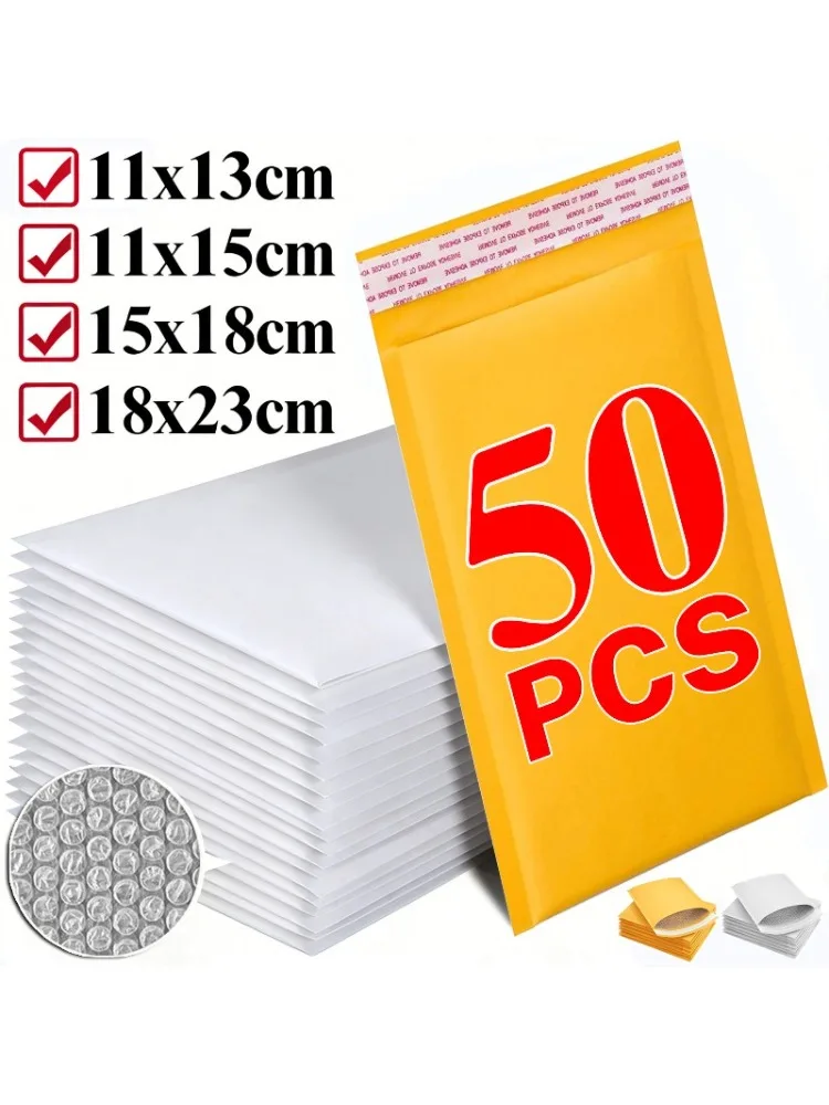10-50 SZT. Kopert z papieru kraft z folią bąbelkową, samozamykające się, wodoodporne, wyściełane koperty wysyłkowe z pianką do pakowania i przechowywania — zdjęcie produktu 7