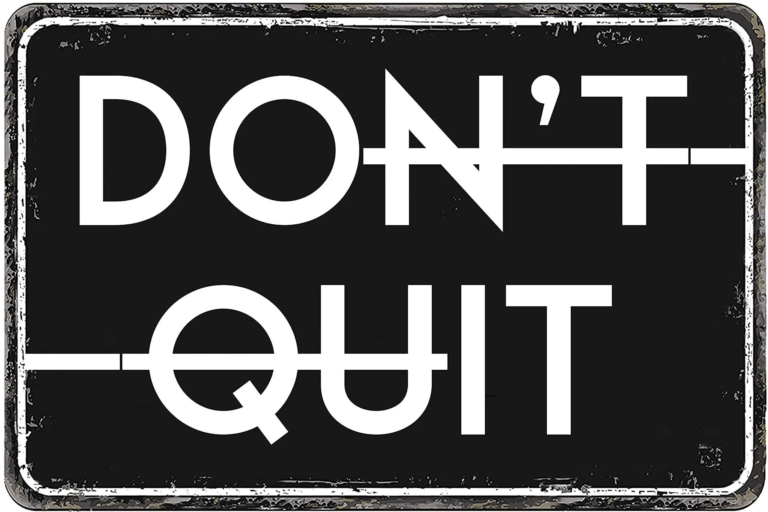 Vintage Metal Tin Sign - Don't Quit Do It - Motivational Metal Tin Sign for Gym/Bedroom Decor 8x12inch