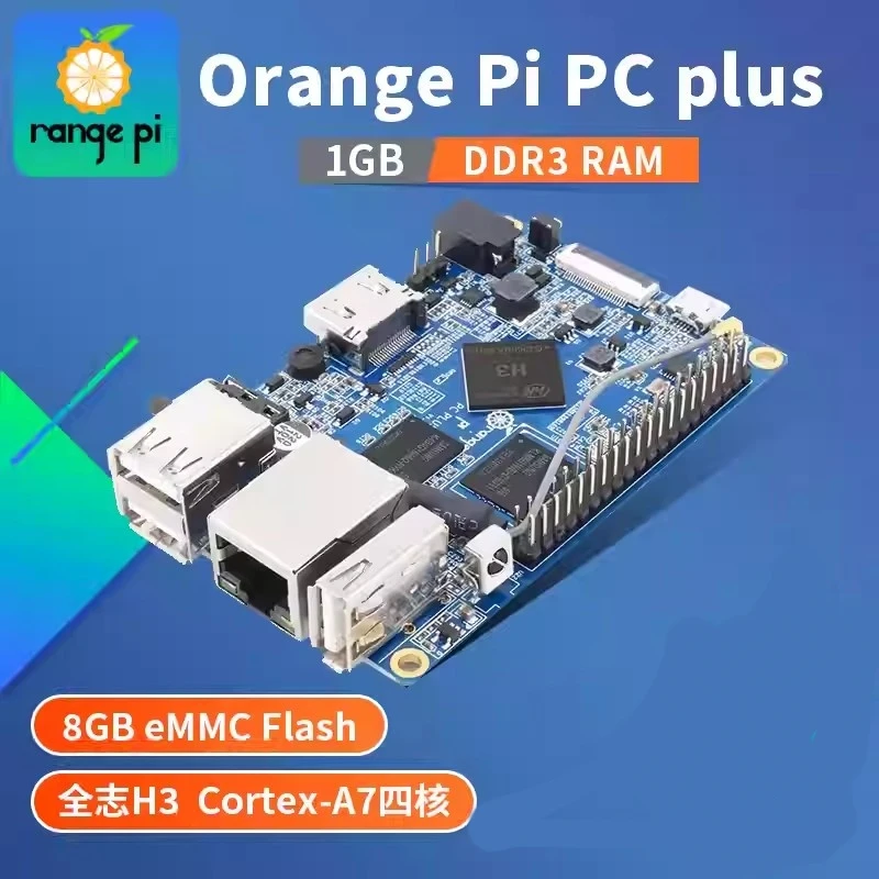 OrangePI บอร์ดพัฒนา PC PLUS, ชิป H3 Quanzhi, เมนบอร์ด Android, หน่วยความจำ1GB, 8บรรจุ