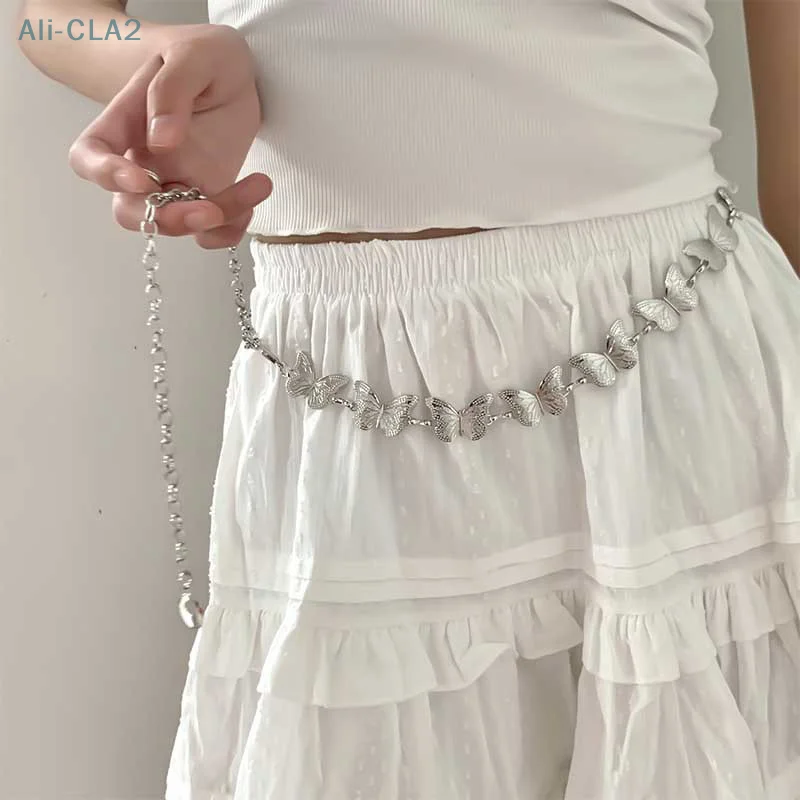 

New Y2K Butterfly Tassel Metal Waist Chain Single Layer Body Chain Women's Party Fashion Jewelry Gift
