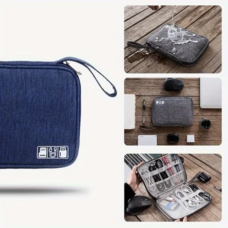 USB Cable Storage Bag Multifunctional Travel Portable Data Line Phone Charger Electronic Accessories Organizer