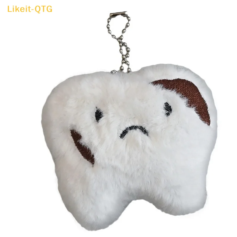 

Hot! Cute Teeth Plush Toy Cartoon Wisdom Teeth Pendant Soft Stuffed Doll Keychain Car Key Ring Backpack Bag Decor