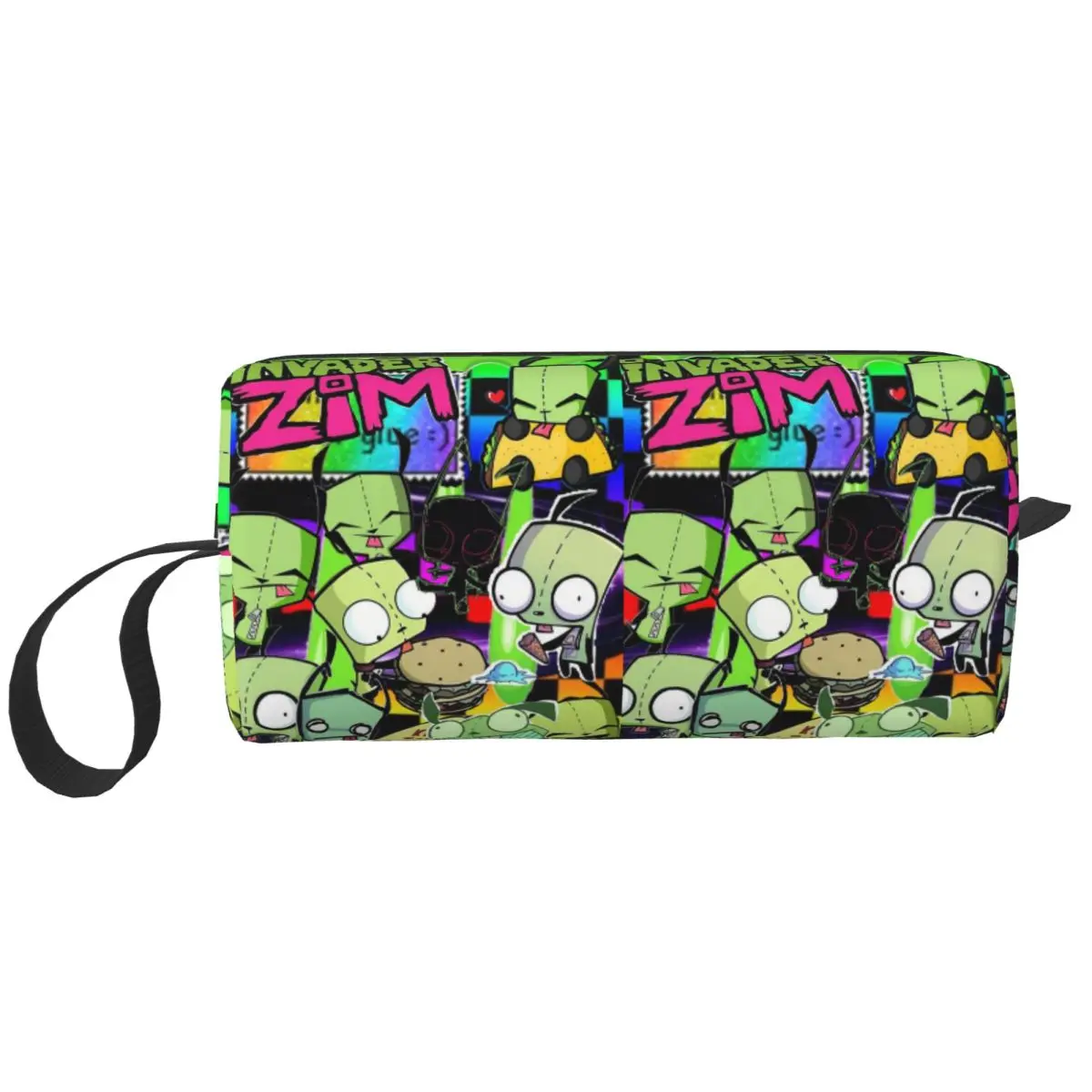 Invaders Zims Anime Cartoon Alien Pencil Case for Kids Pen Box Pencil Bag Stationery Supplies Women Cosmetic Bag