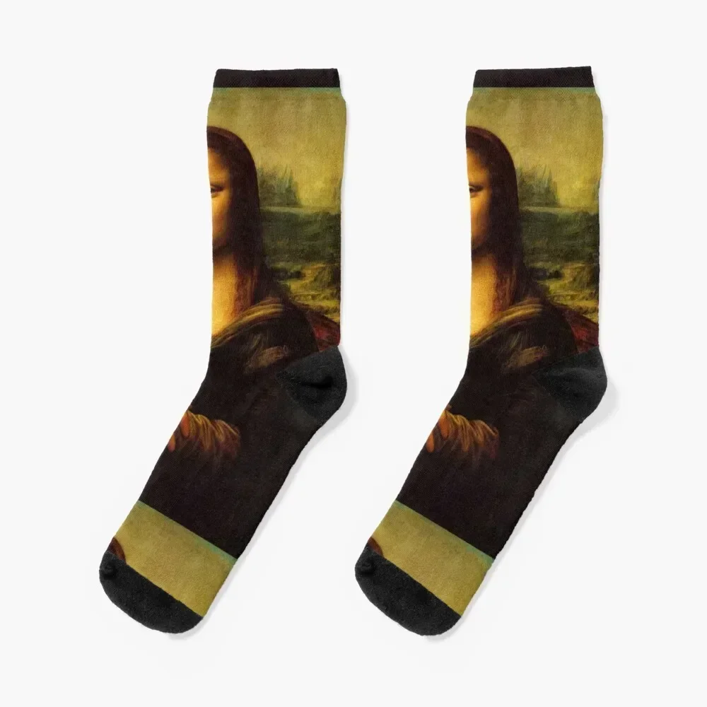 

Mona Lisa Socks short hockey gifts Sports Socks For Girls Men's gifts new year FASHION Hiking boots Socks For Women Men's