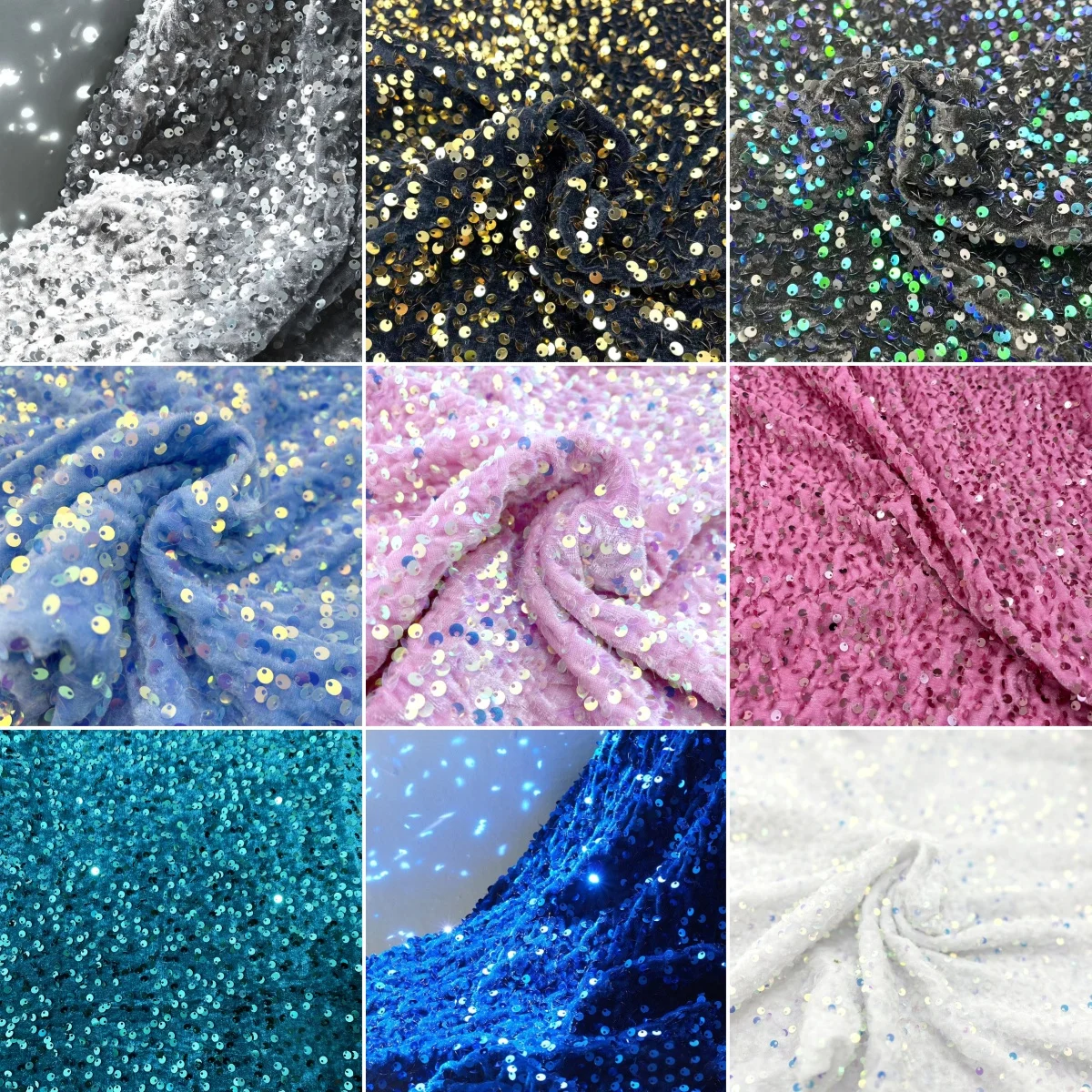 

Sequin elastic gold velvet fabric soft drape dress evening gown designer diy fabrics for sewing