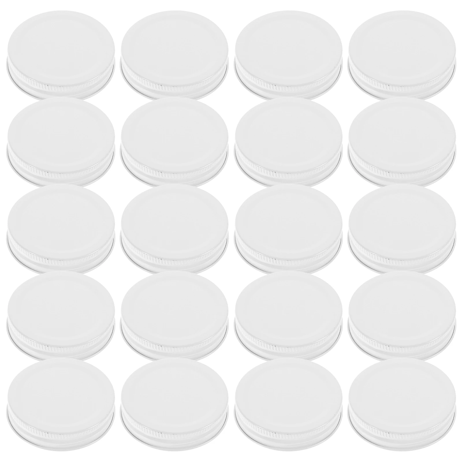 

20 Pcs Can Lids Tinplate Canning Jar Leakproof Metal Regular Mouth Multipurpose Caps White