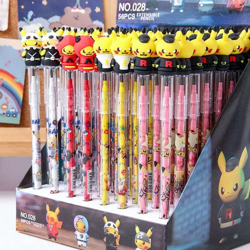 Lápiz de huevo Pokémon sin necesidad de afilar, HB con diseño de dibujos animados, lápiz mecánico recargable, regalo divertido y lúdico para regalar
