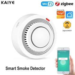 Detector de humo inteligente Tuya Wifi/Zigbee, Sensor inalámbrico de protección contra incendios, alarma de humo, Sensor de prevención de seguridad de alta sensibilidad, 80dB