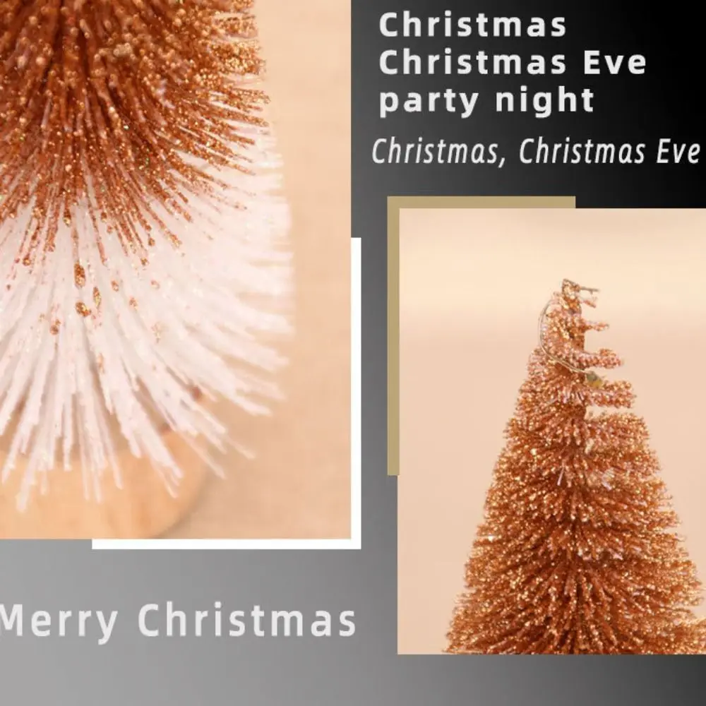 Creative Christmas Tree Ornament Handmade Stable Snow Pine Tree Double Color Artificial Micro Landscape Model New Year