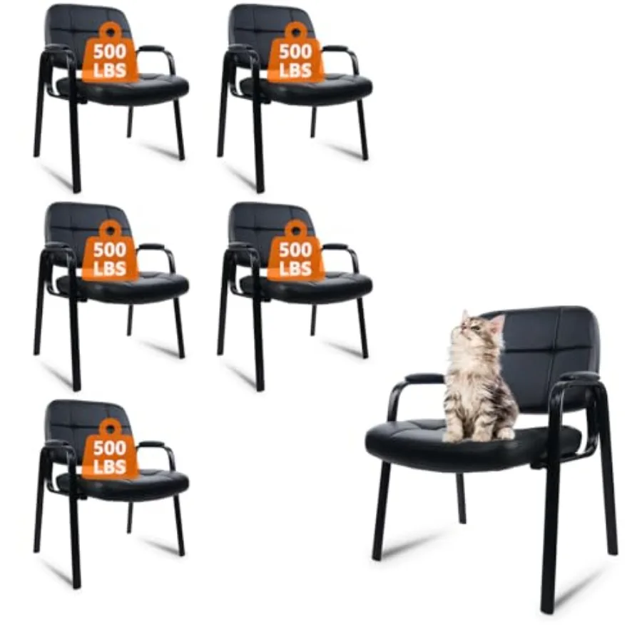 

Кожаное офисное кресло для посетителей в приемную, без колес, с мягкими подлокотниками, для пожилых людей, для дома и конференц-залов, для больших и высоких людей весом до 227 кг.