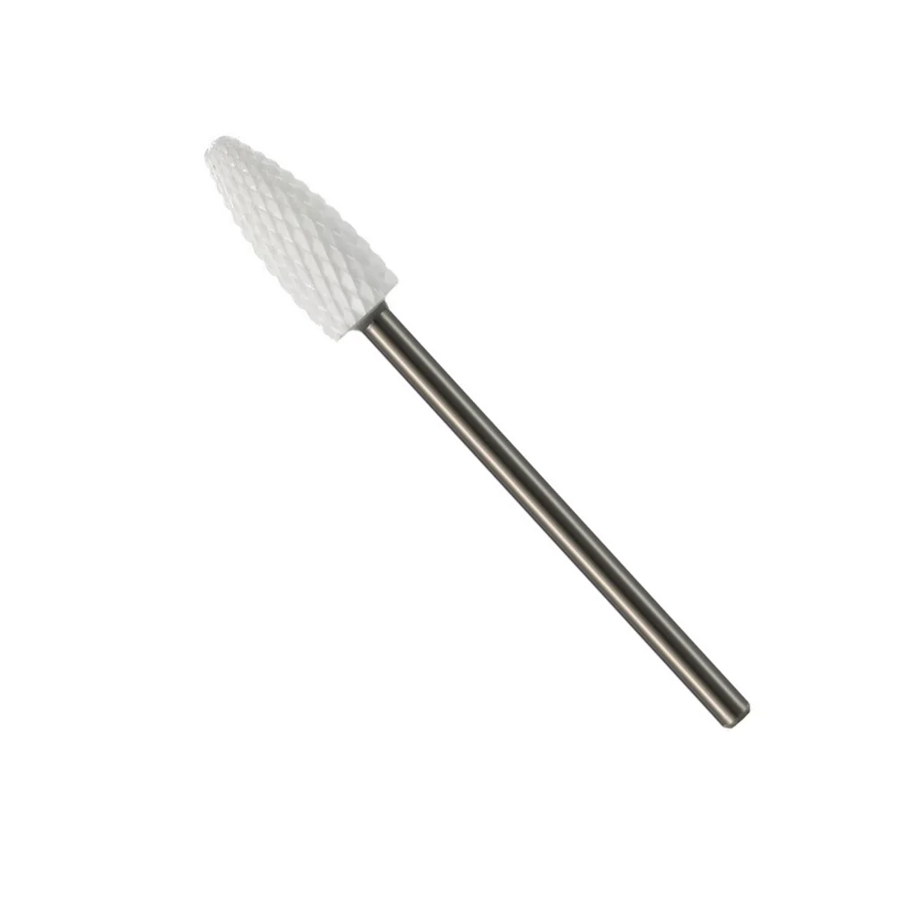 

Flame Ceramic Electric Drill Bit 3/32 Inch Medium Grit Nail Art Machine Manicure Pedicure Tool Dead Skin Remover Stainless Steel