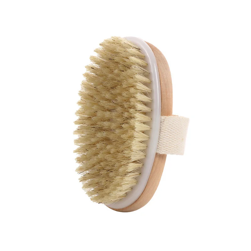 Natural Bristle Brush Soft Wet Dry Skin Body SPA Brush Bath Massager Home Dry Wet Back Shower Brushes Exfoliating Bathing Brush