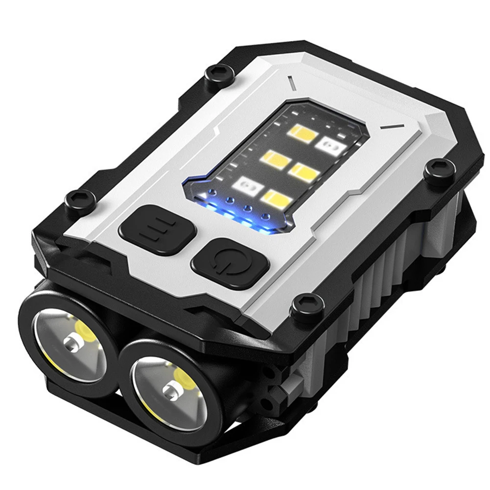 Super Bright Torch USB Charging Emergency Work Light Power Display LED Hat Clip Lamp Multifunctional for Camping Fishing Walking