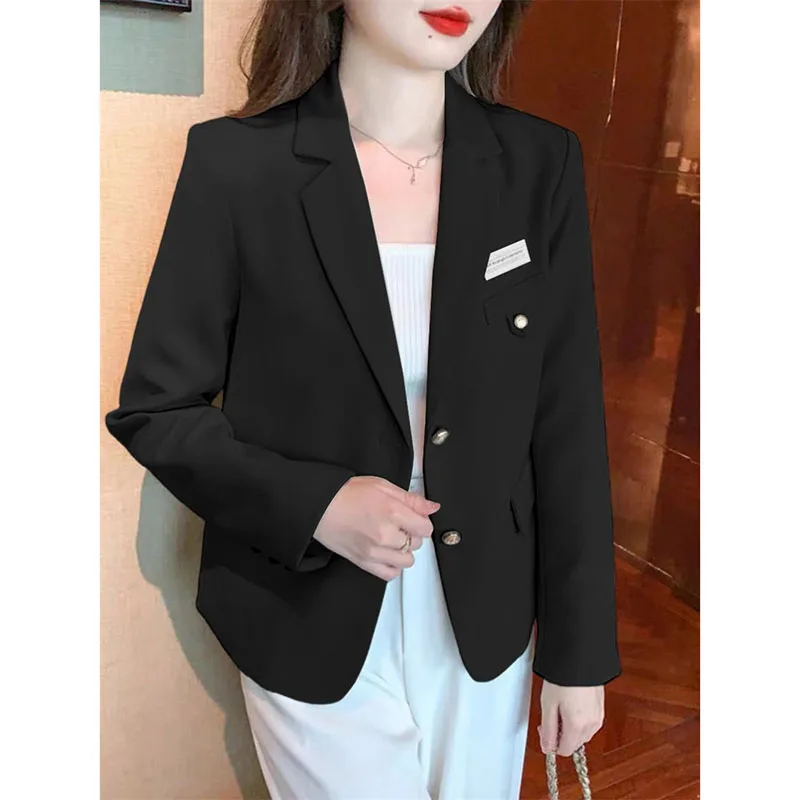 Spring Autumn 2026 New Outwear Lady Korean Casual Blazer Coat Short High Quality Suit Jacket Women's Leisure Overcoat Female Top