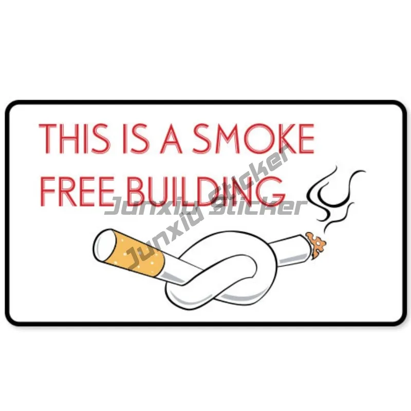 Personalized Text Creative Cartoon Smoke Free Building No Smoking Logo Stickers