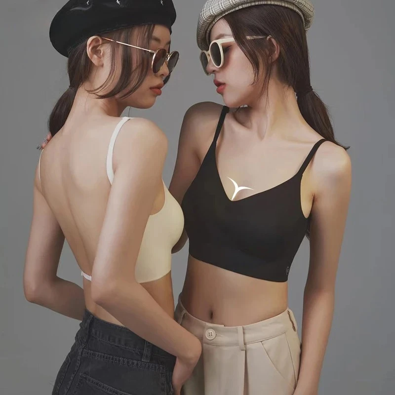 

Summer Sexy Bra Women's Slim U-shaped Seamless Backless Underwear Triangle Cup Gathering Bra Women's Sexy Lingerie