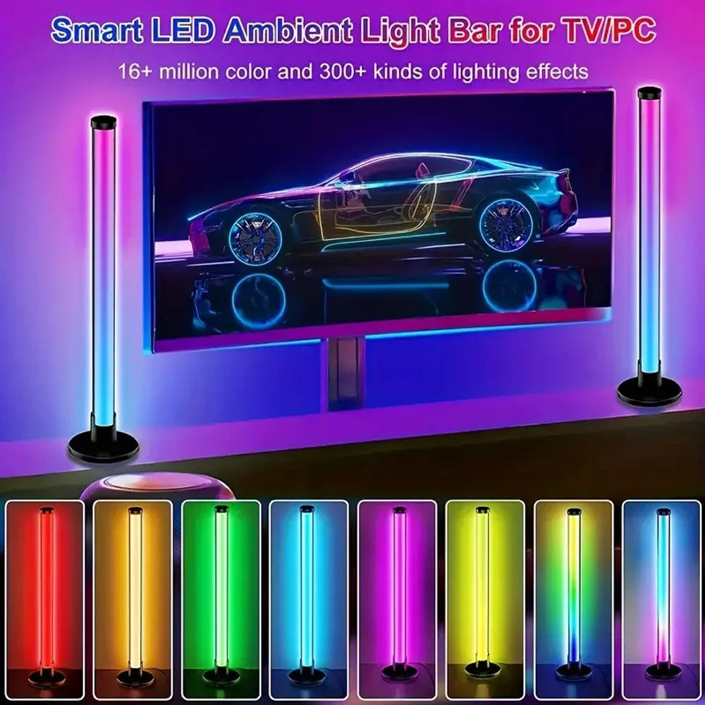 USB RGB светодиодные панели Smart RGB Pickup Light Music Rhythm Lights Bluetooth App Control Music Rhythm Ambient Lamp PC Room Decor