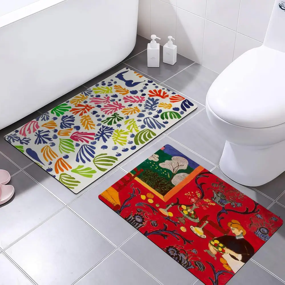 

Bathroom Absorbent Floor Mat, Toilet Of The Bathroom, Household Floor Mat, Door Mat Car Art Henri Matisse Floor Mat Soft Diatom