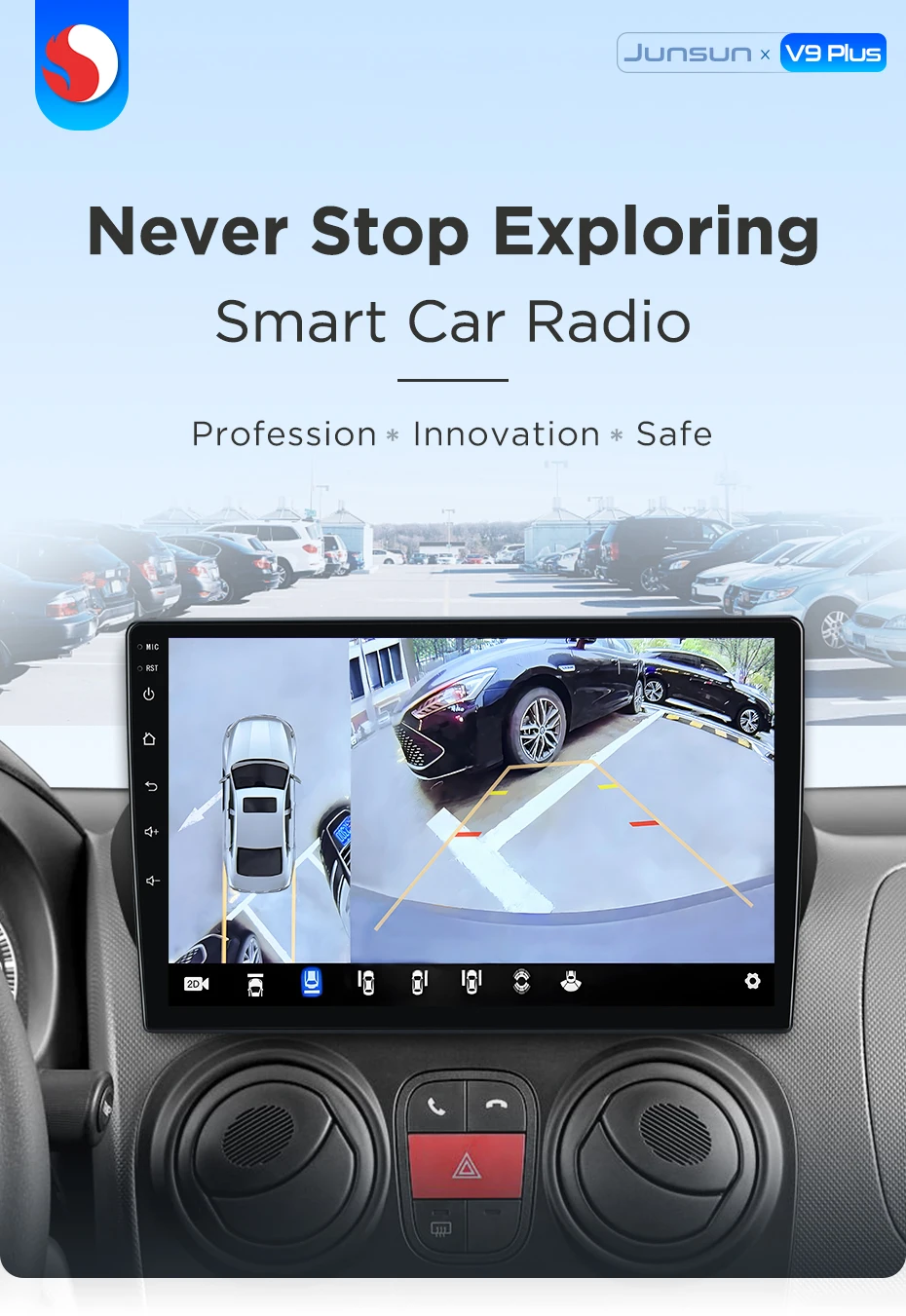 Junsun Wireless CarPlay Android Auto Radio für Fiat Fioririno Qubo, Citroen Nemo und Peugeot Bipper 2008-2017, Auto-Multimedia – Detail 1