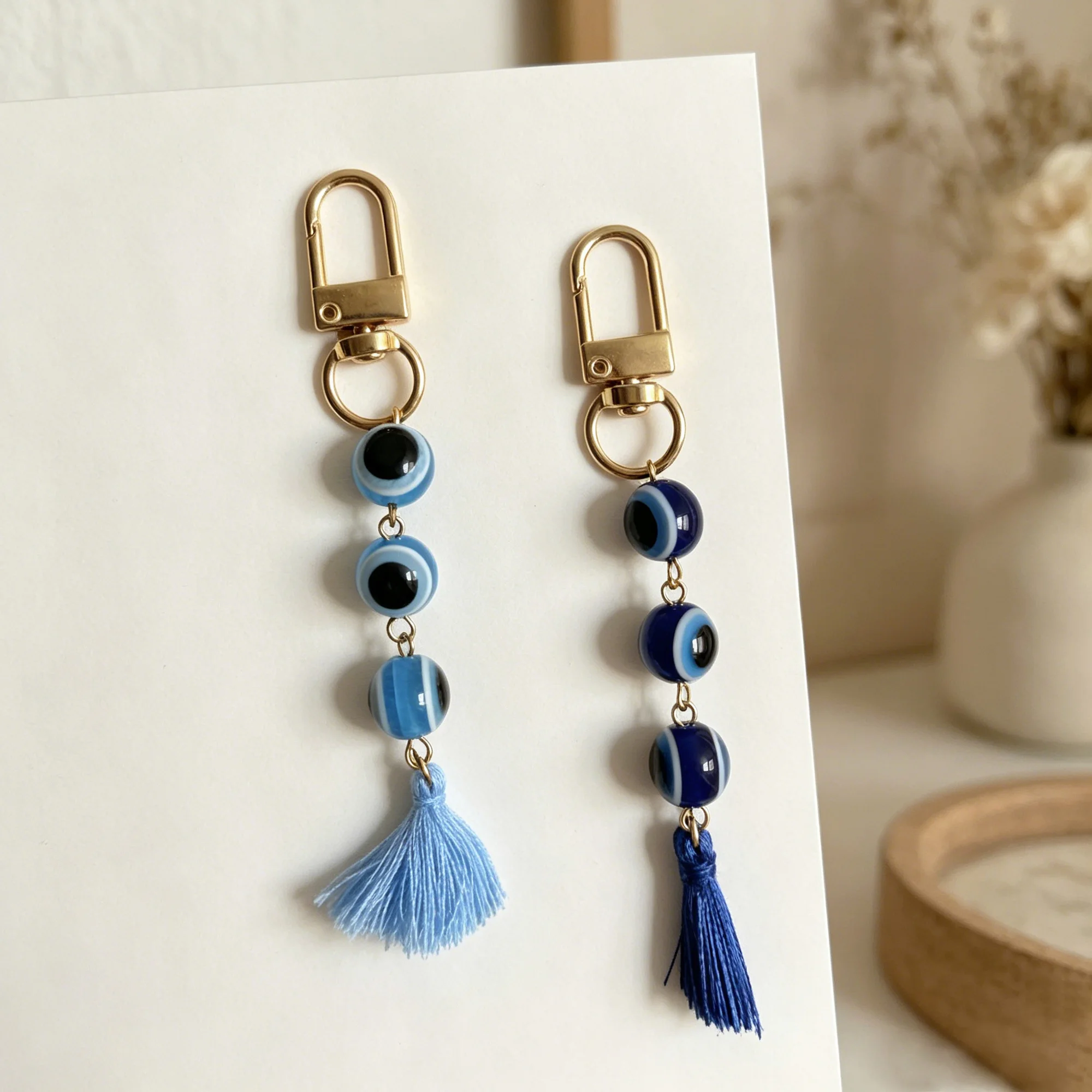 2026 Evil Eye Keychain, Protection Blue Eye Keyring, Lucky Tassel Evil Eye Key Chain, Turkish Nazar Bag Charm Boho Gift 1Pc