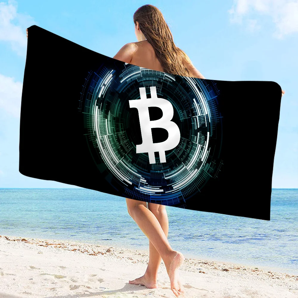 Bitcoin Towel Microfiber Beach Towel Absorbent Quick dry Soft Yoga Swimming Resort Mountain Climbing Towel