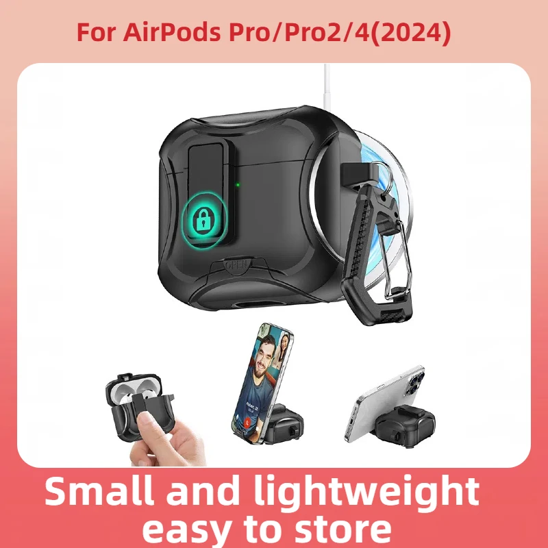 

Multifunctional Magnetic Stand Case For AirPods Pro/Pro2/4 Strong Adsorption Bluetooth Headphone Protective Cover 2-in-1 Design