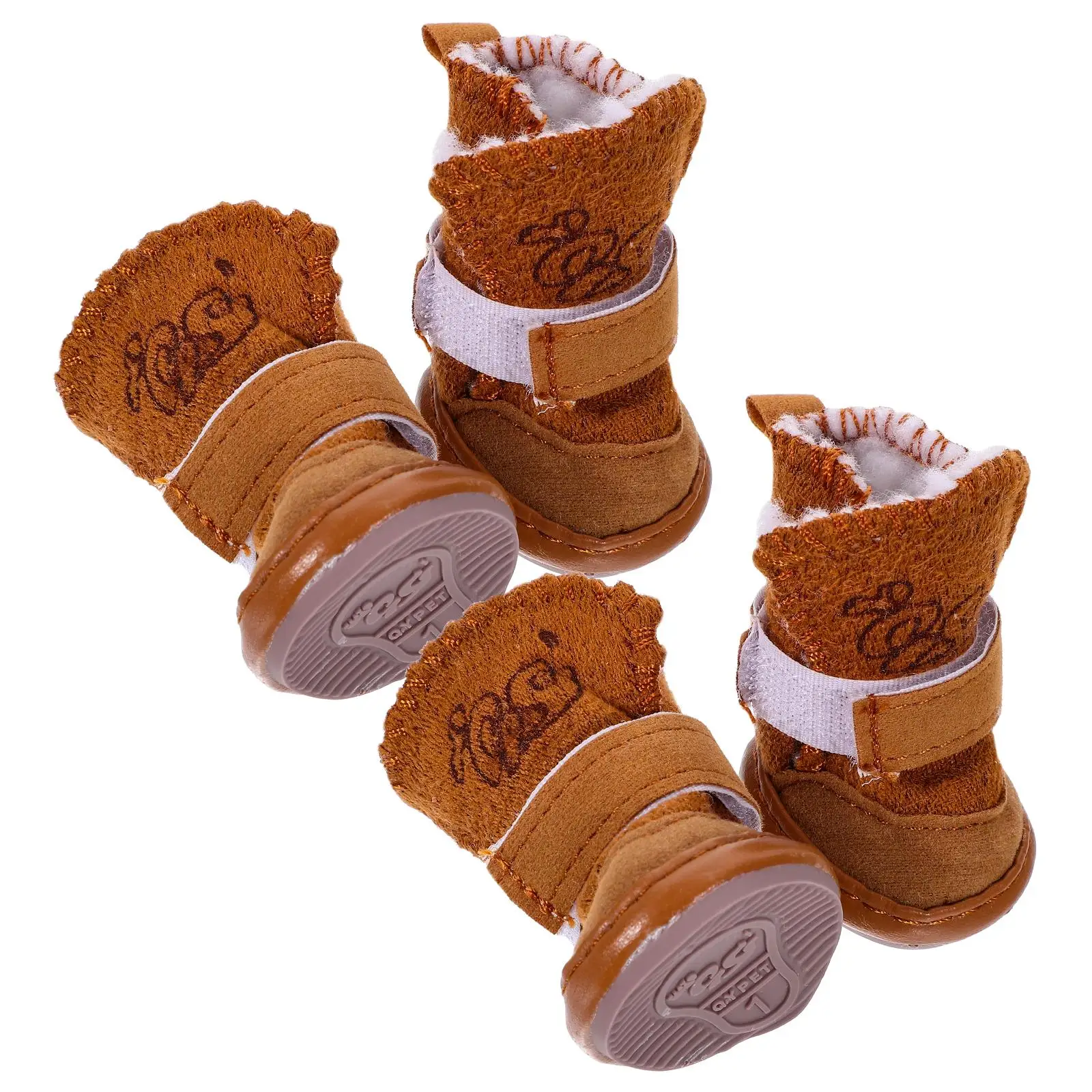 

4 Pcs Dog Lamb Velvet Snow Boots Winter Autumn and Shoes for Pets Sock