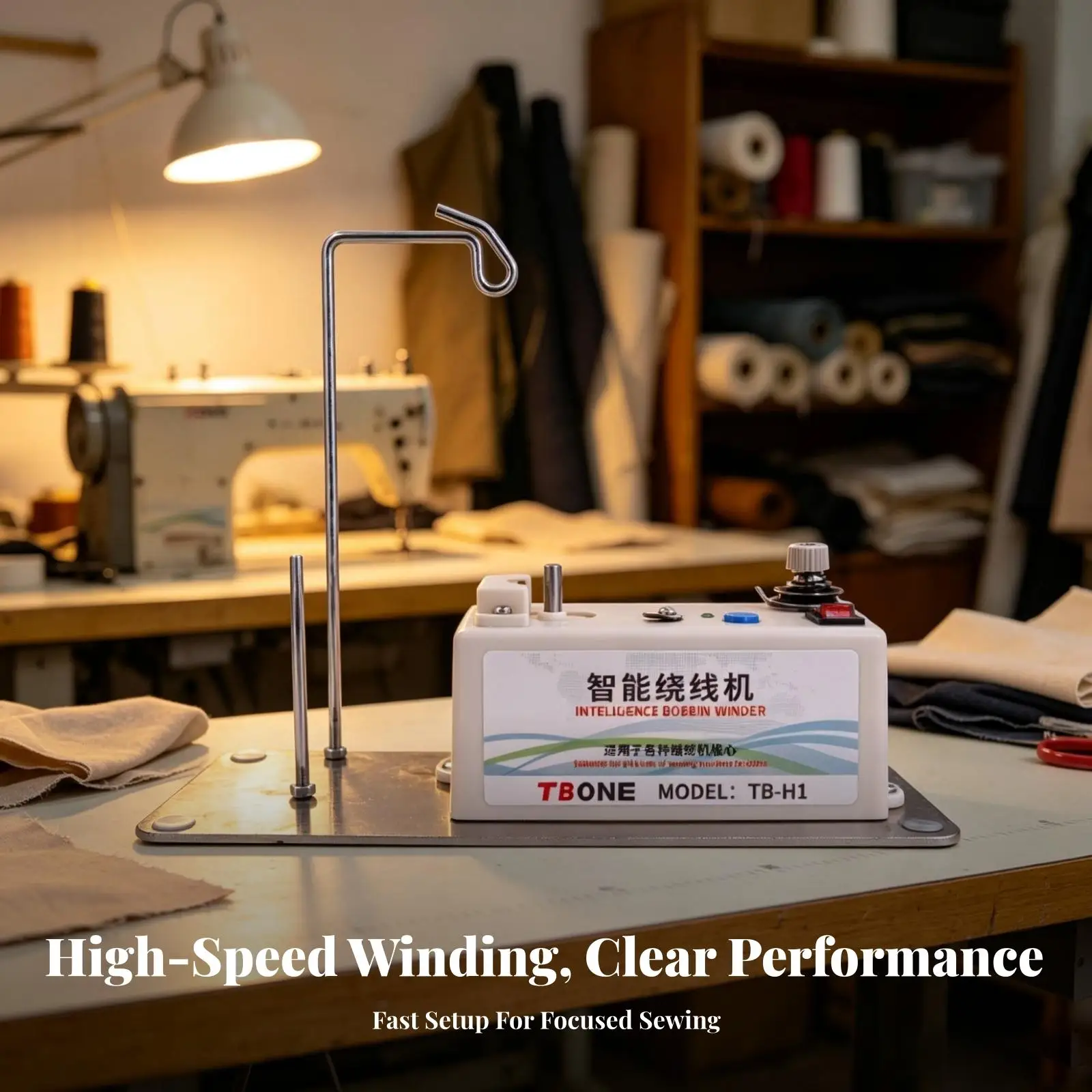 Electric Bobbin Winder Compact Bobbin Winder Appliance Compatible Portable for Quilters, Sewing Room, Craft Workshop