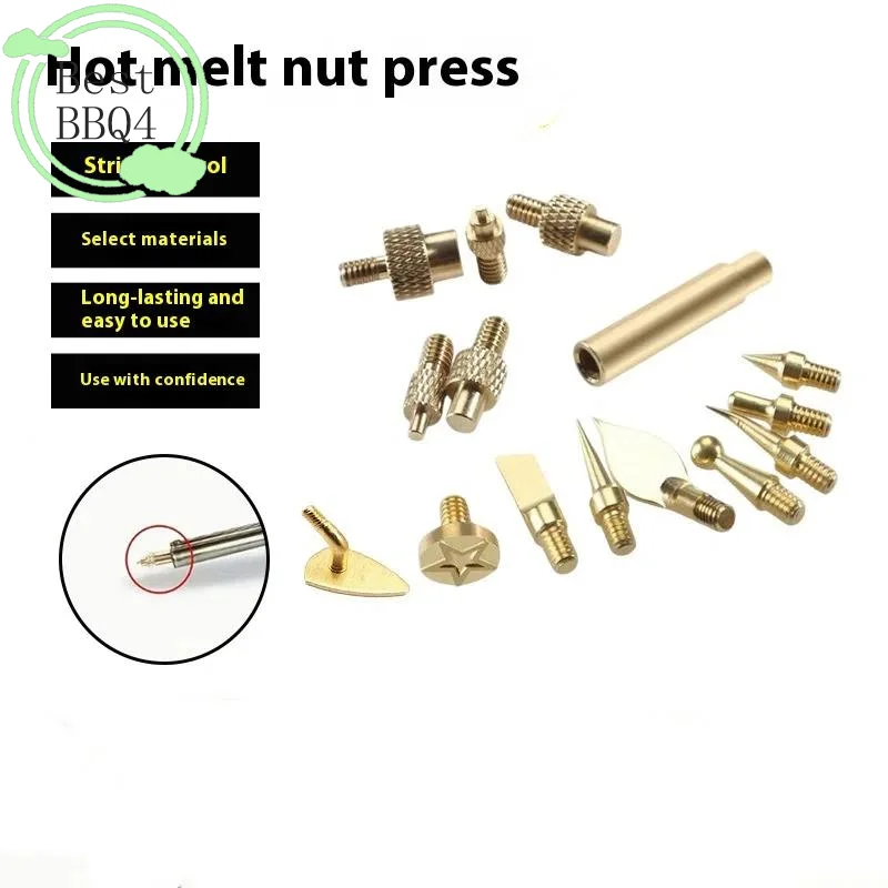 (BBQ4)7/9/10Pc Heat Insert Nut Iron Tip M2 M3 M4 M5 M6 M8 Brass Thread Embedded Kit Tool For Plastic 3D Printer Soldering Iron