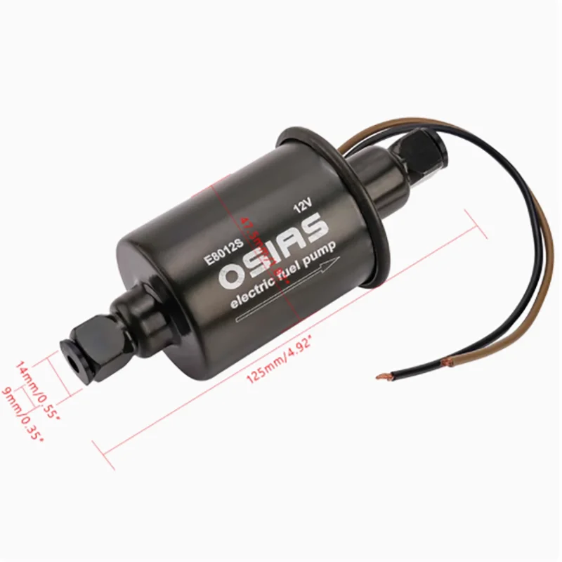 Low voltage electric fuel pump 12V gas diesel inline pump 5-9PSI all copper electronic pump with a pumping diameter of 8mm