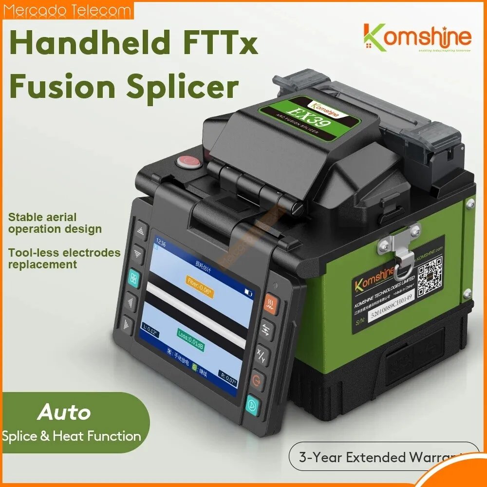 

KomShine Original EX39 Mini Fiber Fusion Splicer Machine FTTX Splicing Device With Tool Kits Bag Free Shipping