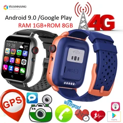 Google Play Android 9 Smart 4G Dual Camera GPS Trace Locate Elder Parents Heart Rate Thermometer Monitor Smartwatch Phone Watch