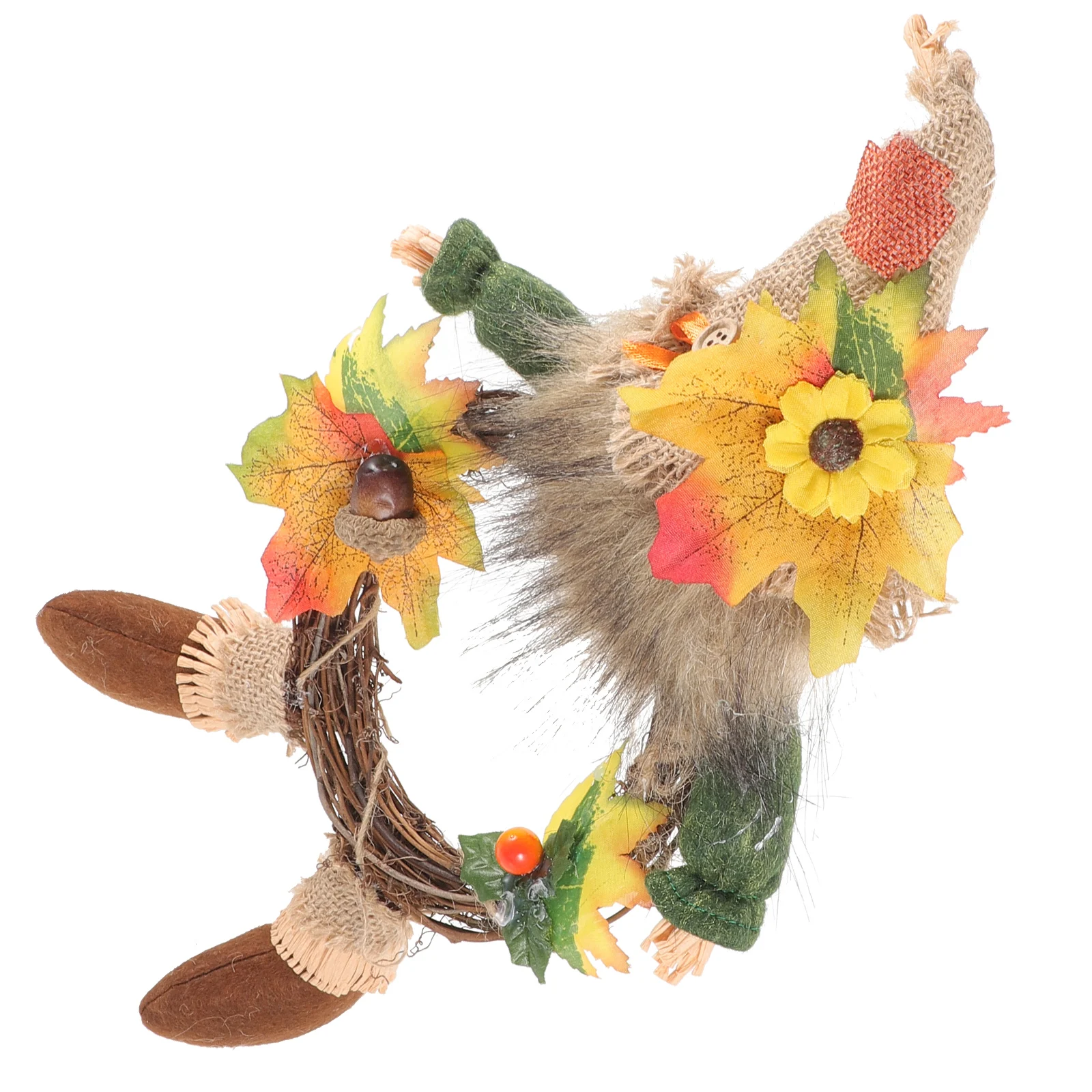 

Harvest Gnome Wreath Autumn Vine Orange Rustic Wall Sunflower Artificial Leaf Flower Door Thanksgiving Decor Fall Ornaments
