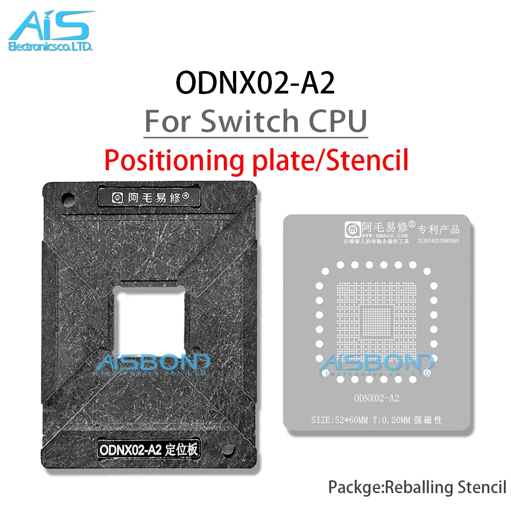 Amaoe ODNX02-A2 BGA Stencil Reballing For Game Player Switch CPU IC ODNX02 A2 Solder Tin Positioning plate Plant Net Square Hole