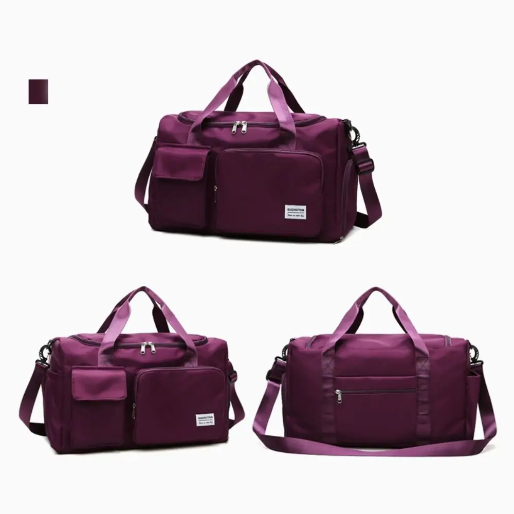 Oxford Travel Luggage Bag Foldable Short Distance Nylon Duffle Bag Sturdy with Shoe Compartment Large Capacity Handbag Trip