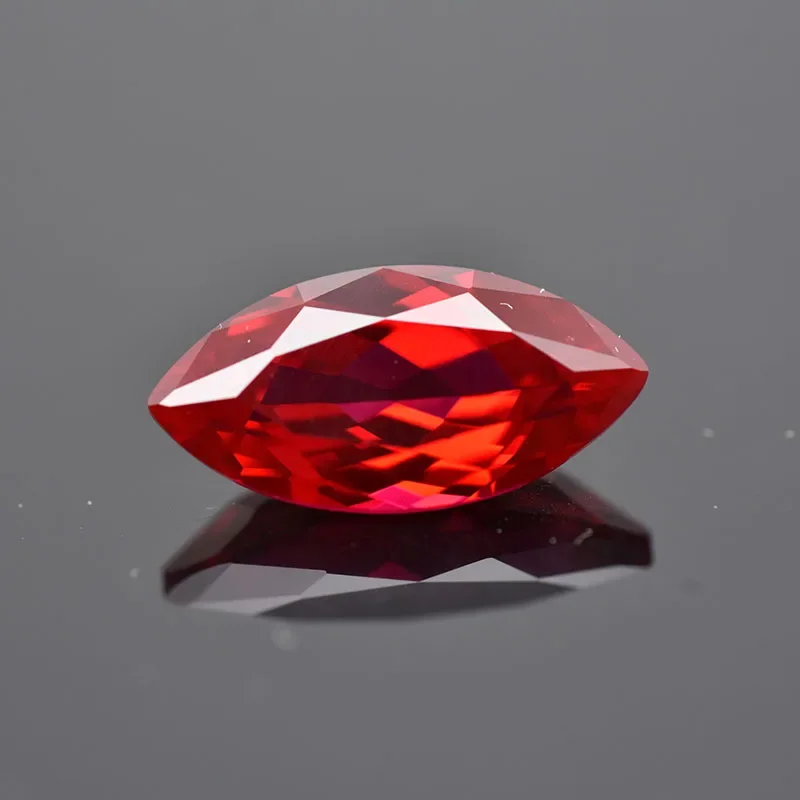 Lab Grown Ruby Marquise Cut Pigeon Blood Red Color High-quality Charms Jewelry Making Main Materials Selectable  Certificate