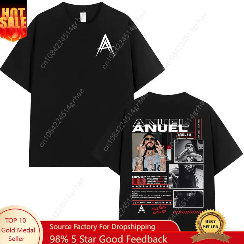 

Rapper Anuel AA Album 2025 Graphic T Shirt Men's Hip Hop Gothic Retro Short Sleeve T-Shirts Clothing High Quality Cotton T-shirt