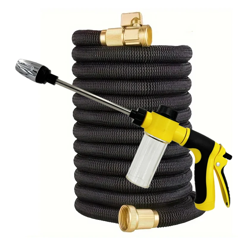 

Magic High-Pressure Retractable Hose with Metal Connector for Car Cleaning and Garden Farm Irrigation Tool