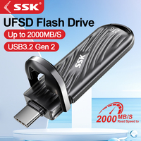 SSK 1T/2T SSD External SSD USB C Drive Up to 2000MB/s External Solid State Drives USB 3.2 Gen Portable SSD Supports Mac/Android