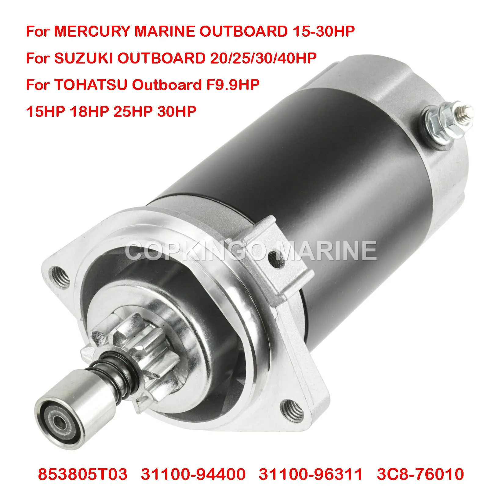 Boat Starter Motor 3C8-76010 For Tohatsu Outbord 9.9HP-30HP Mercury Engine Suzuki 20HP-40HP