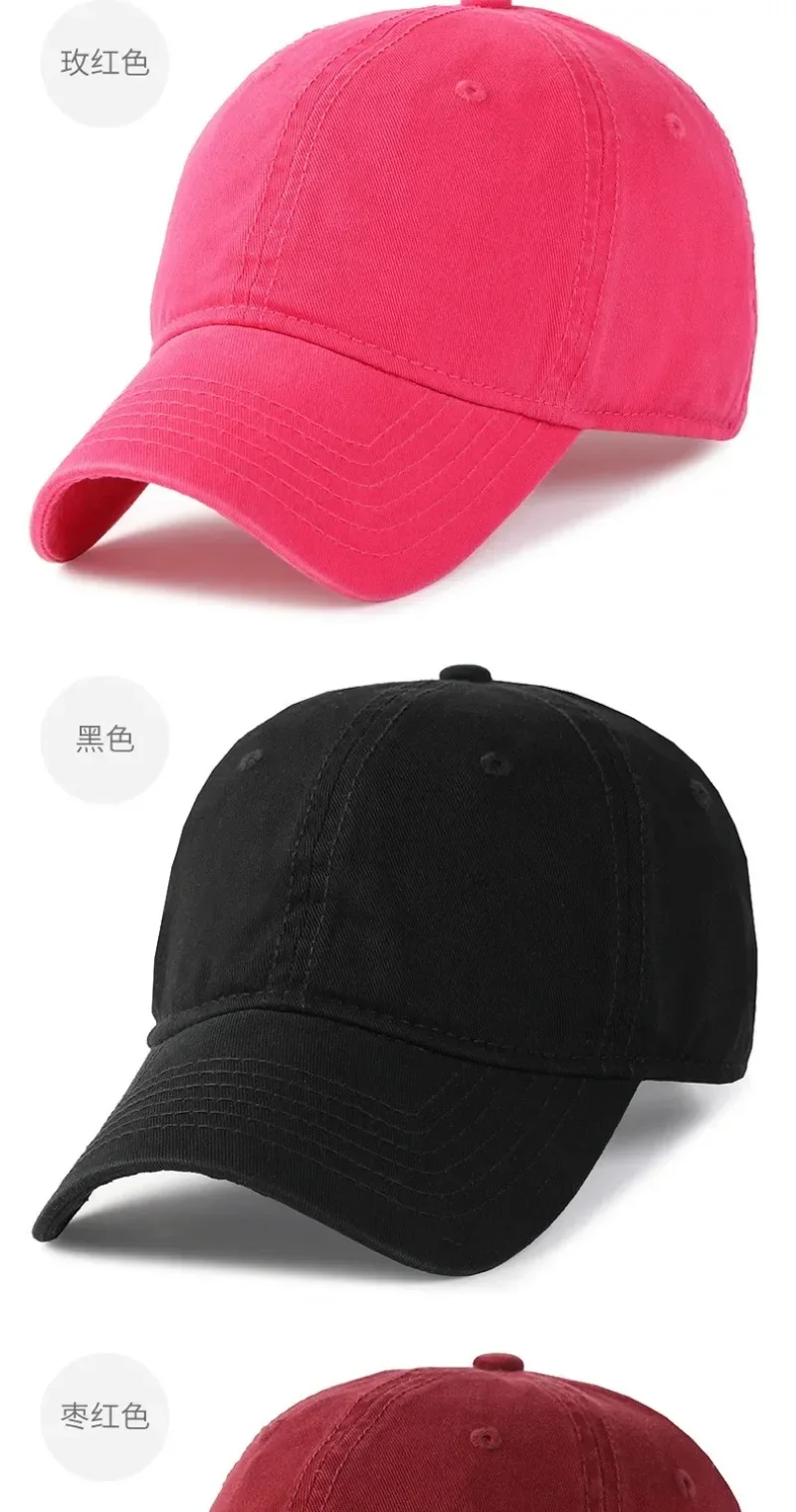 Neue Einfarbig Große Größe 63 cm Weiche Baumwolle Baseball Caps Männer Klassische Plus Snapback Kappe Damen Hohe Qualität Golf sonnenhut 59-62 cm – Detail 9