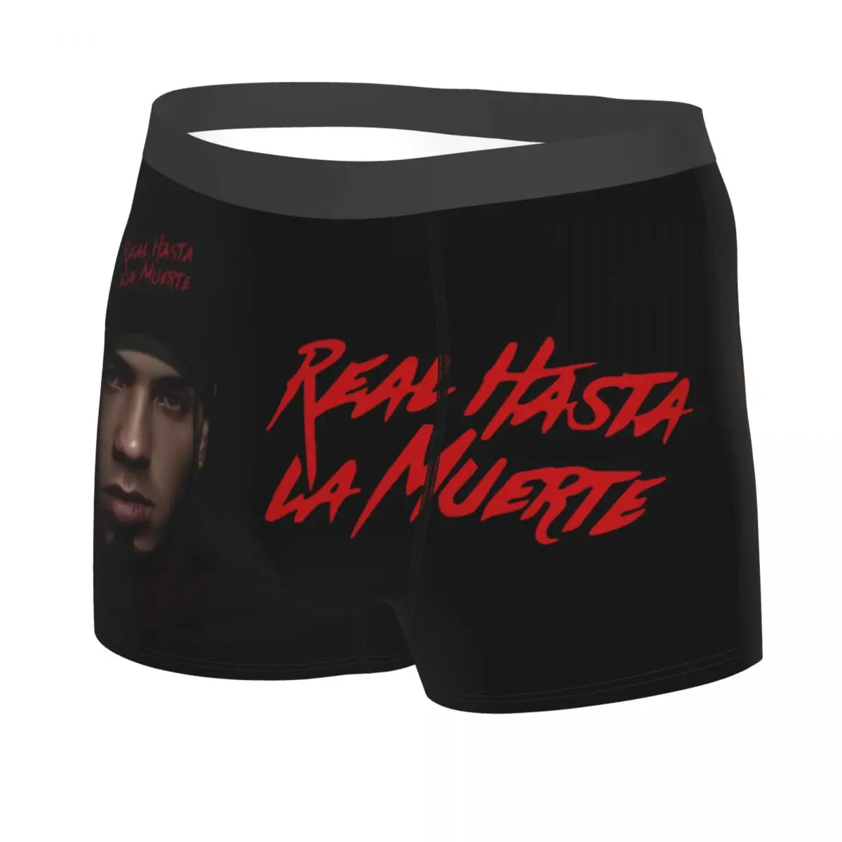 Real Hasta La Muerte Anuel Trap Reggaeton Theme Men Printed Boxer Briefs Underwear Anuel AA Highly Breathable Top Quality Gift