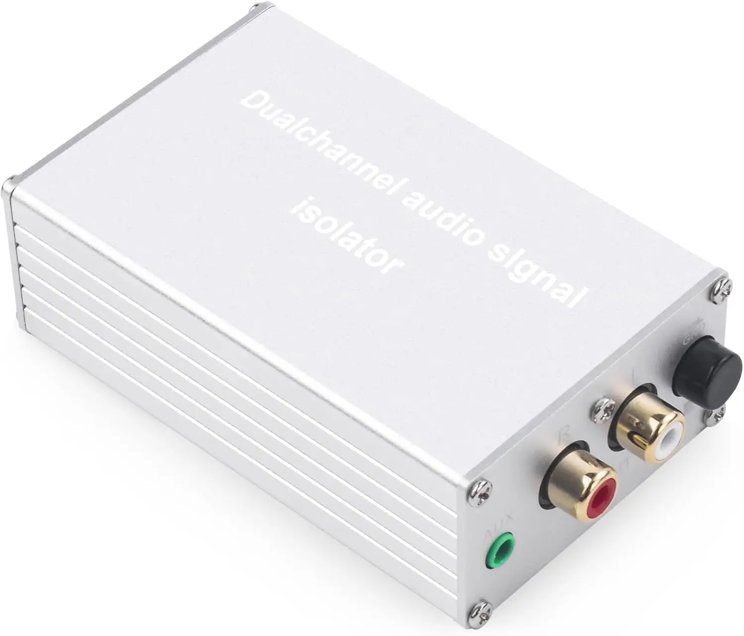 

Шумоизолятор контура заземления Audio Hum Eliminator с RCA, двухканальным позолоченным покрытием, алюминиевым корпусом, Hi-Fi стерео и автомобильной аудиосистемой (Sil