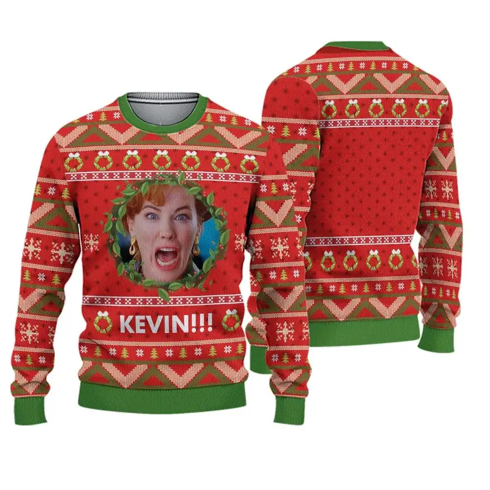 Stranger Style Sweatshirt Spending Christmas Alone At Home Ugly Christmas Pullover 2026 Fashionable Casual Couple Man Jersey