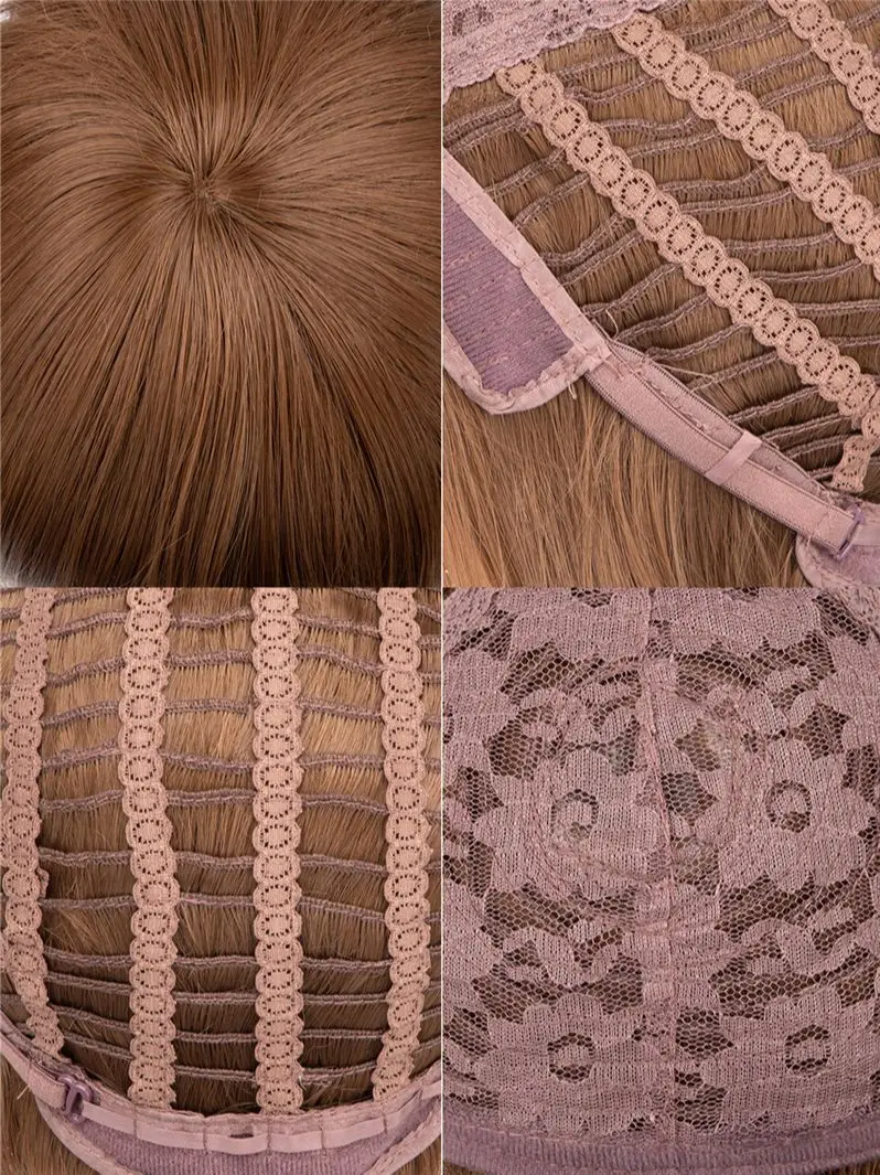 RANYU Anime Pink Long Straight Wig Synthetic With Bangs Women Natural Hair for Coaplay Lolita Daily Party