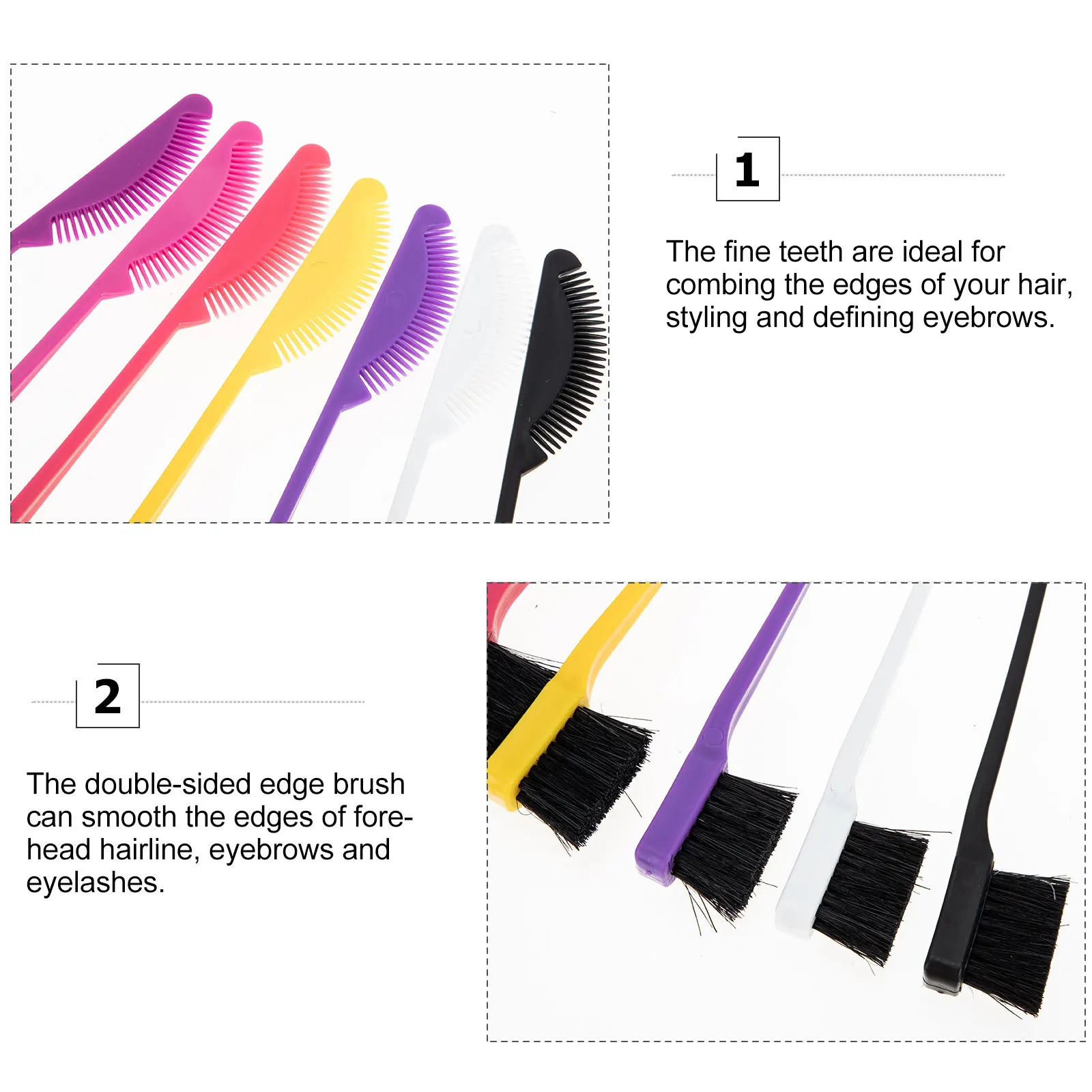 7 قطعة فرش ماكياج الحاجب حافة مشط رمش فرشاة صبغ الشعر فرشاة شعري النحت أداة المحمولة مجموعة السفر #6