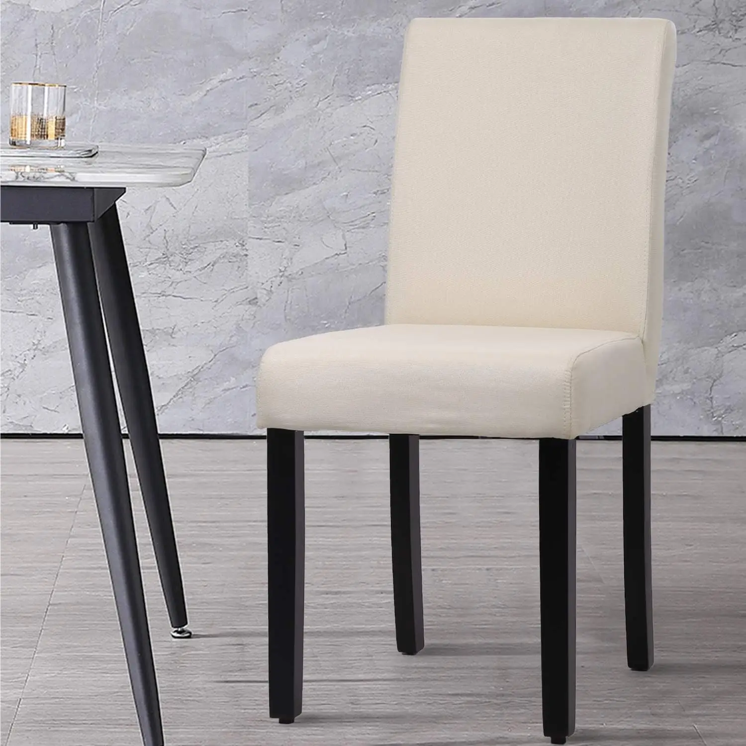 NEW Dining Chairs Set of 4,Dining Room Chairs Elegant Design Modern Fabric Upholstered Dining Chairs,Beige