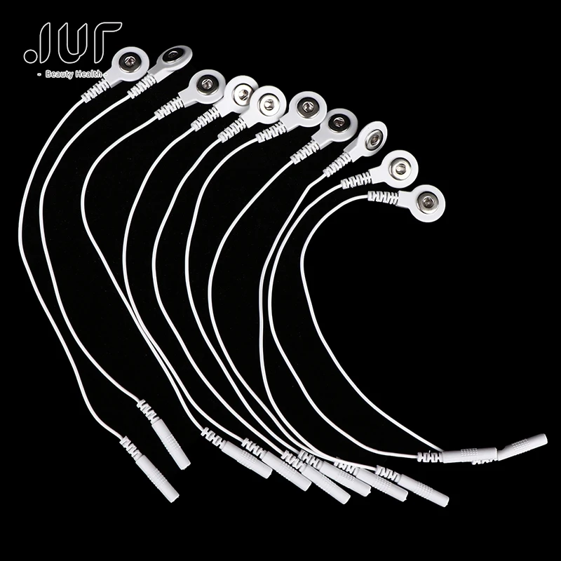 

10pcs Electrode Lead Wires Adapter Cables Treatment Instrument Conversion Line Pin-To-Snap Adapter Cables Plug